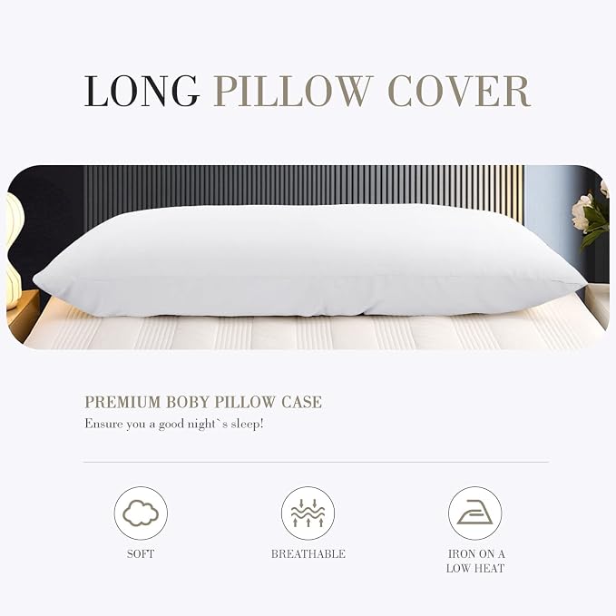 WishSmile Body Cooling Pillowcase Long Pillow Case Breathable Cool Silky Soft - Image 7