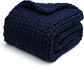 YnM Knitted Weighted Blanket, Hand Made Chunky Knit Weighted Throw Blanket by YNM