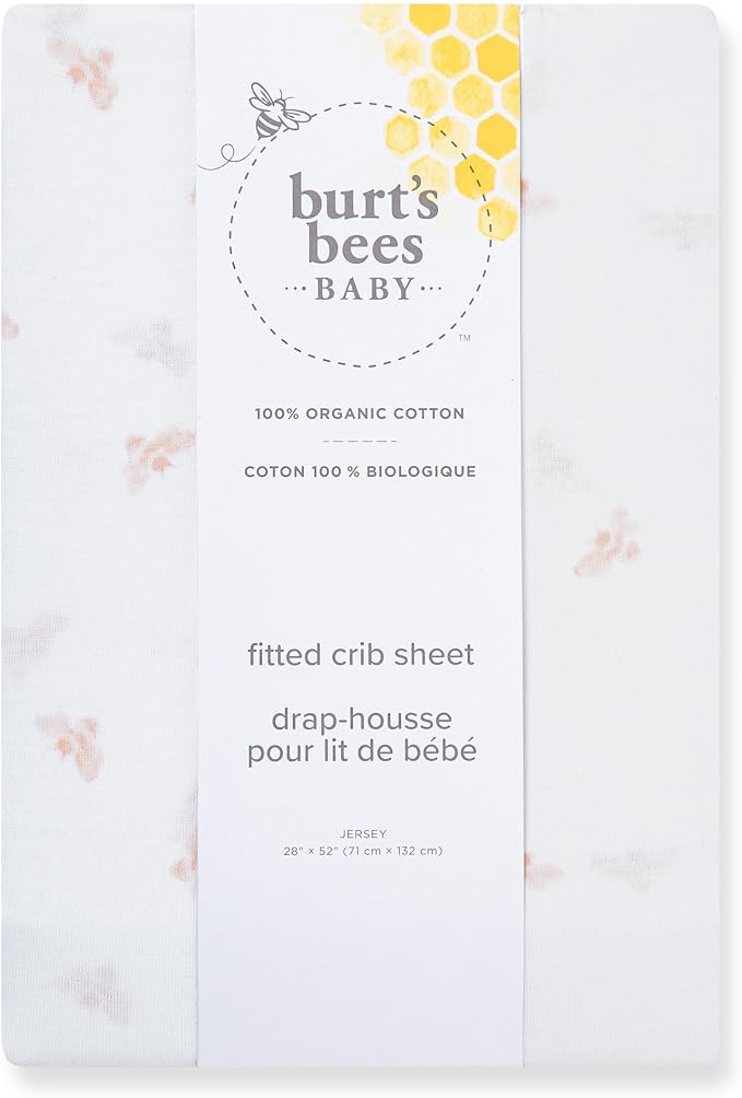 Burt's Bees Baby Essential Organic Cotton Fitted Crib Sheet, Breathable - Image 2