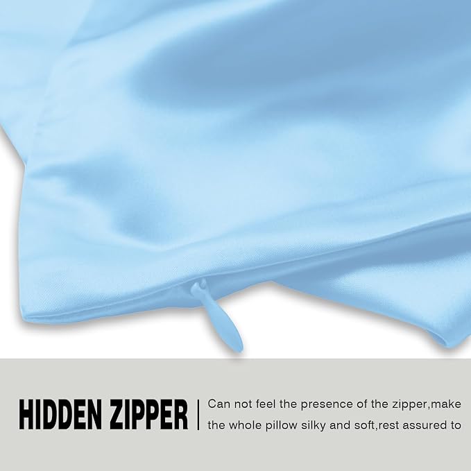Silk Pillow Cases 2 Pack, Soft Breathable and Sliky Standard Size Pillow Cases - Image 4