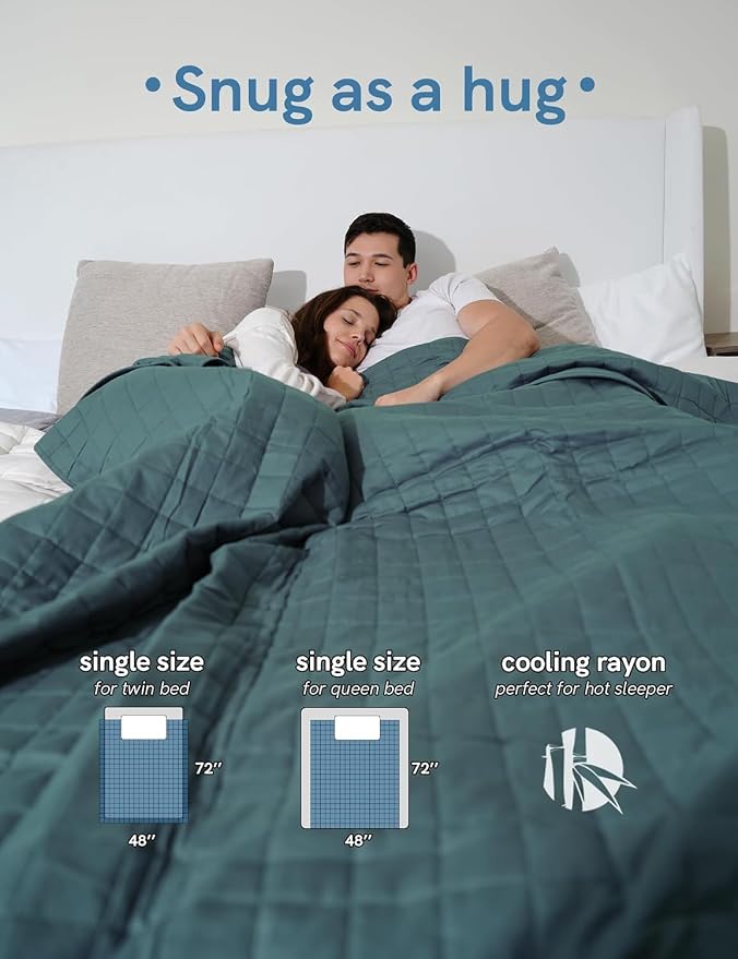 YnM Cooling Weighted Blanket for Adults, 10lbs Heavy Bed Throw for One Person - Image 4