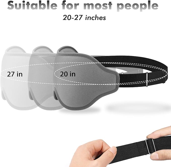 Sleep Eye Mask for Men Women, Sleeping Mask for Side Sleeper, Travel Blackout - Image 5