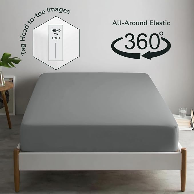 Feather & Stitch Fitted Bottom Sheet Only Full Size 500 TC-1 Piece 100% Cotton - Image 4