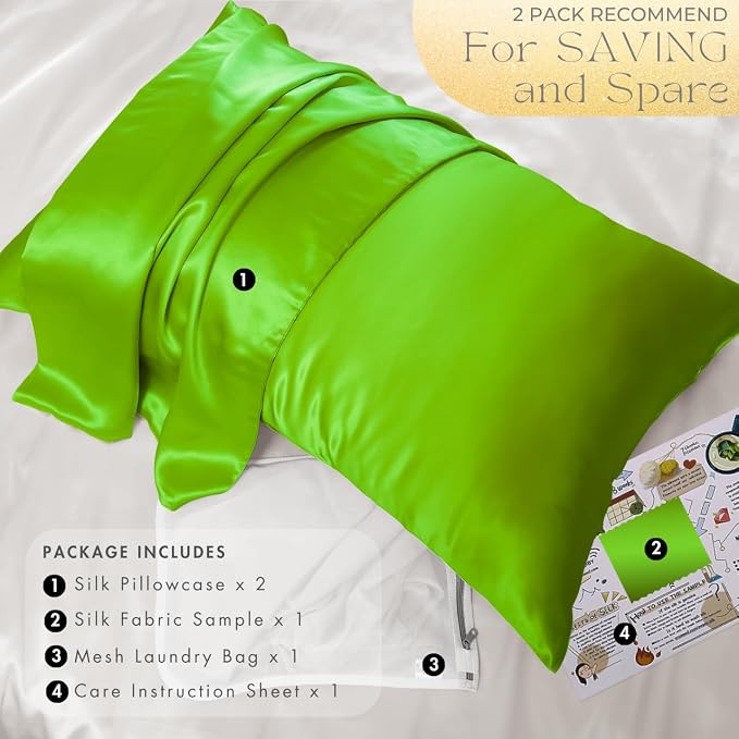 PROMEED 23 Momme Silk Pillowcases 2pcs Set Queen, Mulberry Silk Pillow Case Set - Image 6