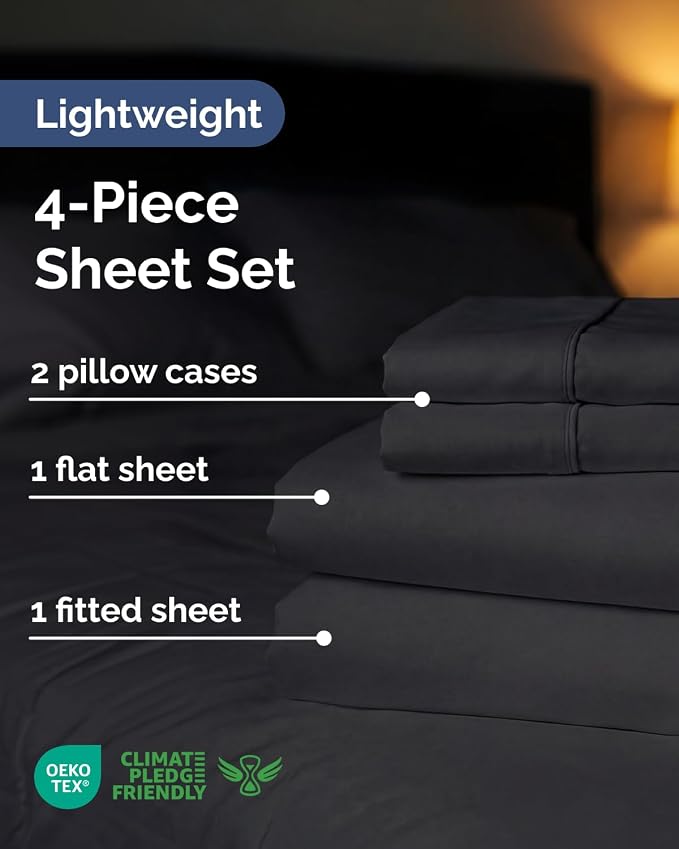 Lightweight 4 Piece Bed Sheet Set Queen Size - Image 2