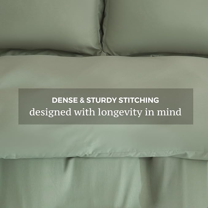JSD Sage Green Duvet Cover Set King Size, 3 Piece Duvet Cover - Image 5