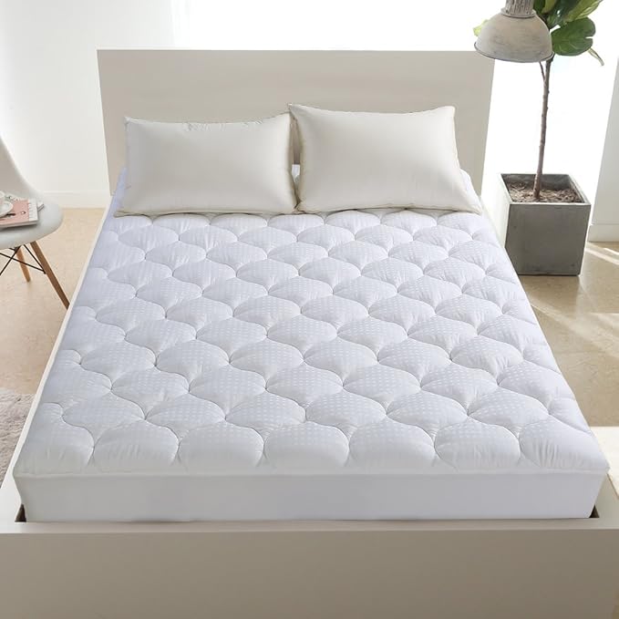 LEISURE TOWN Cotton King Mattress Pad Fitted Quilted Mattress Cover Pillow Top - Image 9