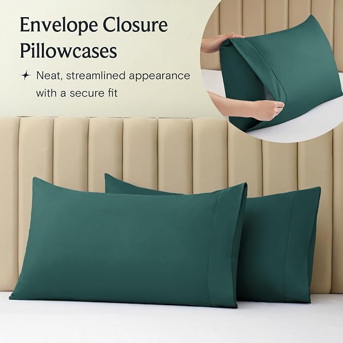 LuxClub 4 PC Full Sheet Set, Breathable Luxury Bed Sheets, Deep Pockets 18" - Image 7