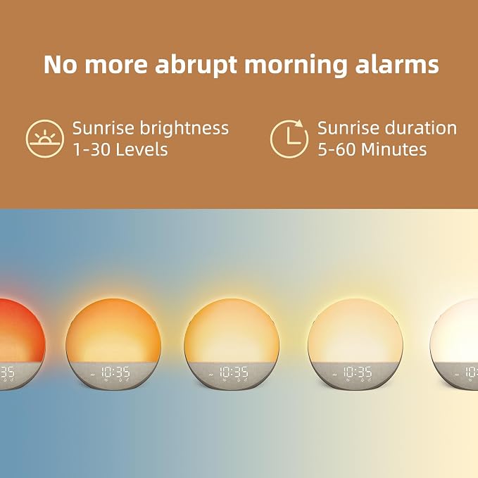 Sunrise Alarm Clock White Noise Machine: Natural Wake Up Light - Image 2
