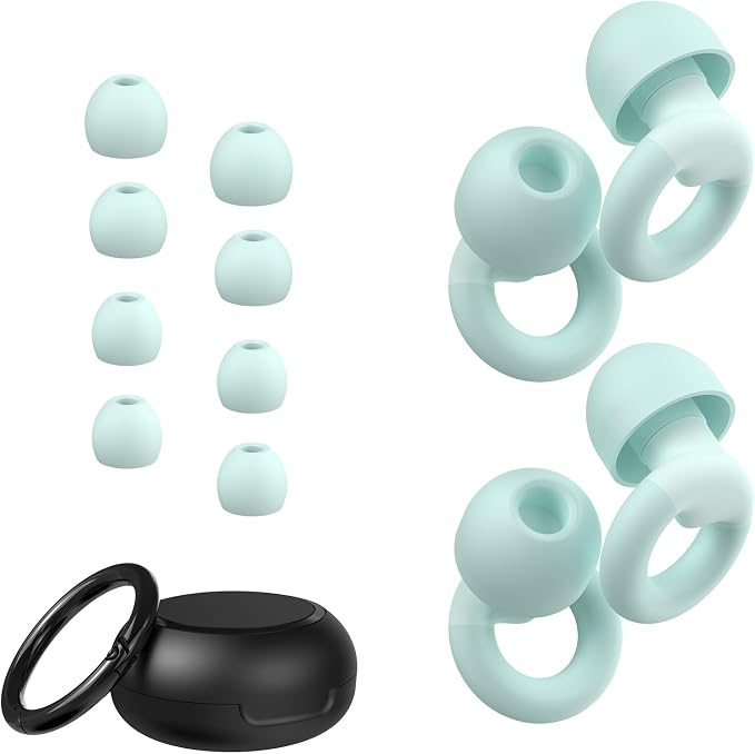 JUSTRVN Ear Plugs for Sleeping, 2 Pairs of Reusable Earplugs for Noise by JUSTRVN