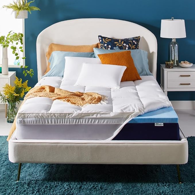 Sleep Innovations Dual Layer 4 Inch Memory Foam Mattress Topper, Twin Size - Image 2