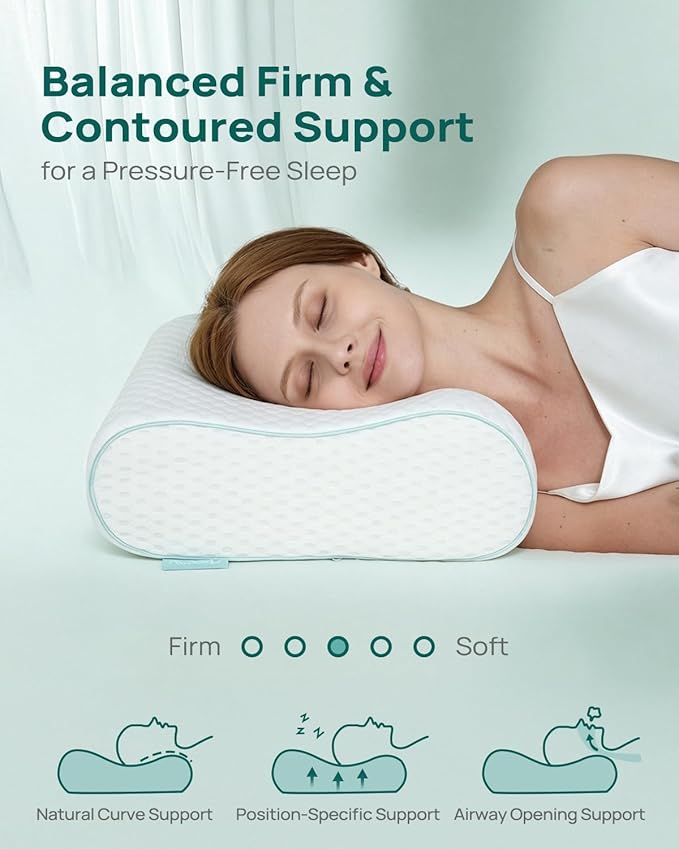Releep Cervical Neck Pillow, Side Sleeper Pillow - Image 3