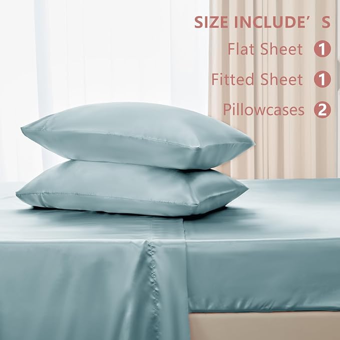 CozyLux Satin Sheets Queen Size Bed Set - Image 6