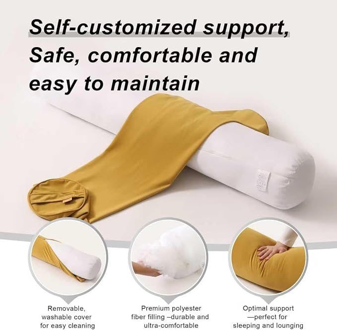 Body Pillow for Adults, Long Round Pillow, Big Cylindrical Pillow, Large Full - Image 4