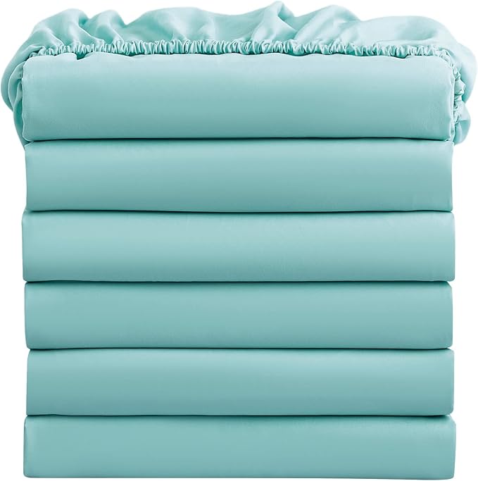 FreshCulture Twin Fitted Sheets, Bulk Pack of 6, Deep Pocket, Soft Microfiber by FreshCulture