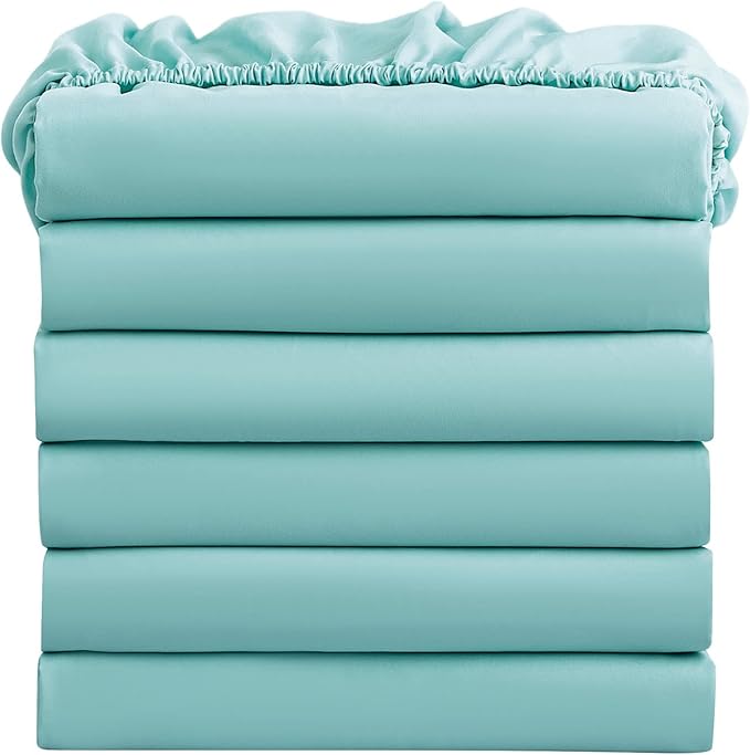 FreshCulture Queen Fitted Sheets, Bulk Pack of 6, Deep Pocket, Soft Microfiber by FreshCulture