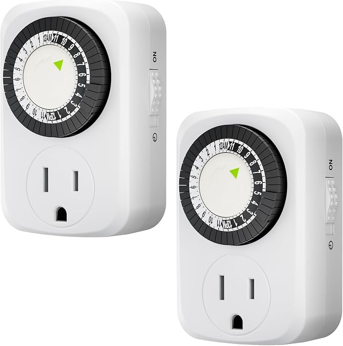 HBN Indoor Mini 24-Hour Mechanical Outlet Timer, by HBN