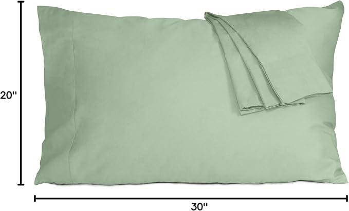 Pillow Cases, Standard Queen Size Cotton Percale Weave Pillowcases, Pre-Shrunk - Image 9