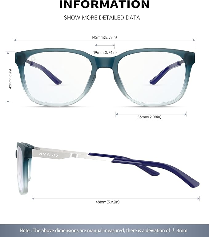 ANYLUV Blue Light Glasses for Men, Lightweight Computer Gaming Glasses - Image 3