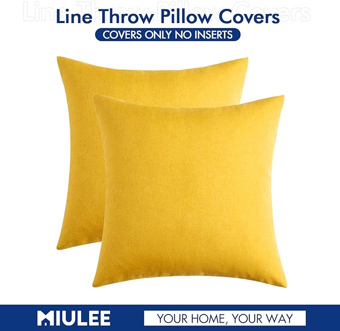 MIULEE Pack of 2 Decorative Outdoor Solid Waterproof Throw Pillow Covers Faux - Image 6