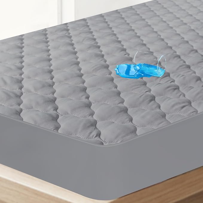 King Mattress Protector Pad Waterproof Quilted, Breathable & Cooling King Size - Image 2