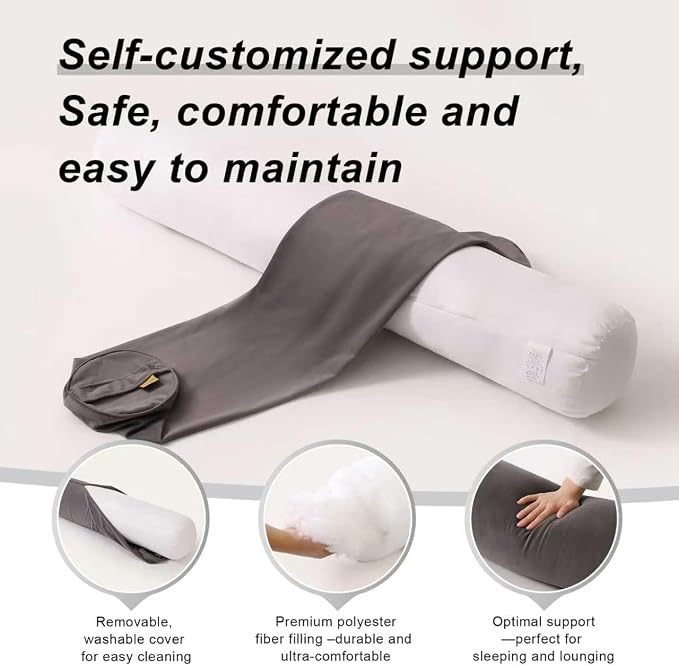 Body Pillow for Adults, Long Round Pillow, Big Cylindrical Pillow, Large Full - Image 4