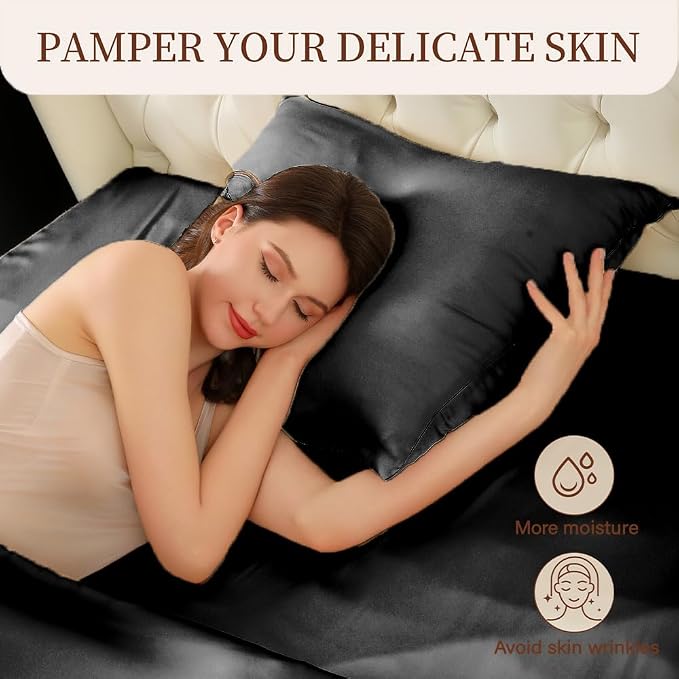 Mulberry Silk Pillowcase for Hair and Skin King Size 20"X 36" - Image 3