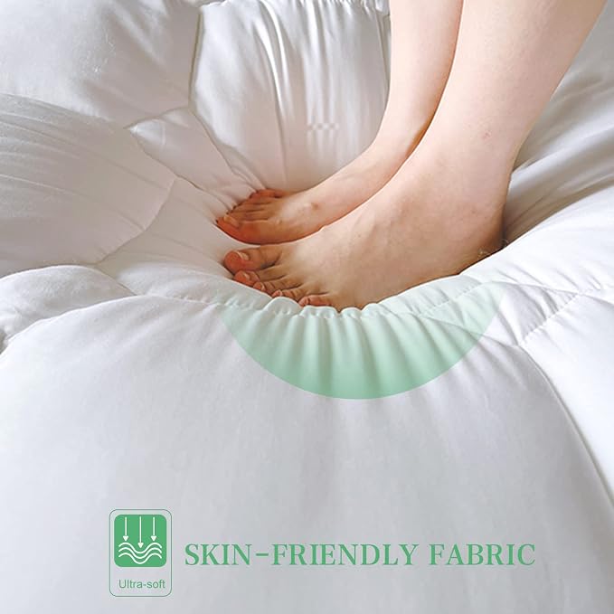 UNILIBRA Full Size Mattress Pad Cooling Rayon from Bamboo, Quilted Fitted - Image 4