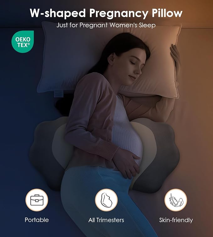 Memory Foam Maternity Pillow for Sleeping, Pregnancy Pillows Support for Back - Image 4