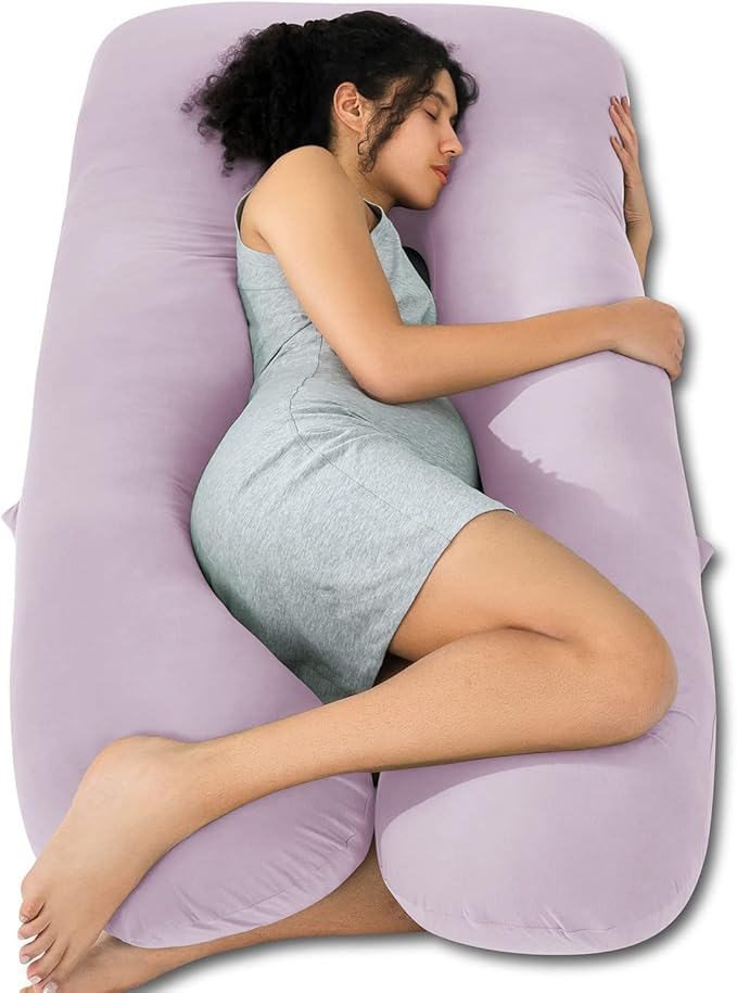 QUEEN ROSE Cooling Pregnancy Pillows, U Shaped Full Body Maternity Pillow by QUEENROSE