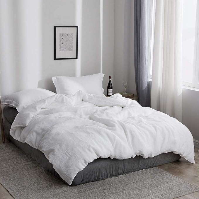 Simple&Opulence 100% Linen Duvet Cover Set 3pcs Basic Style Natural French - Image 8