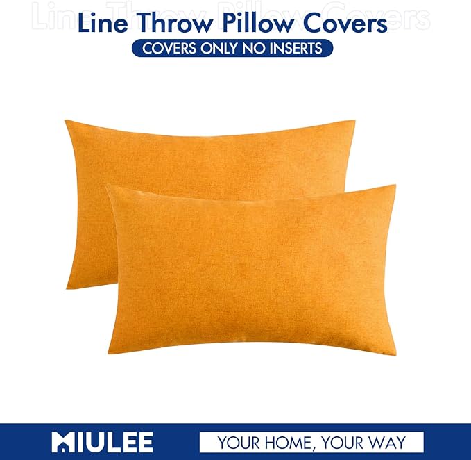MIULEE Pack of 2 Decorative Outdoor Solid Waterproof Throw Pillow Covers Faux - Image 6