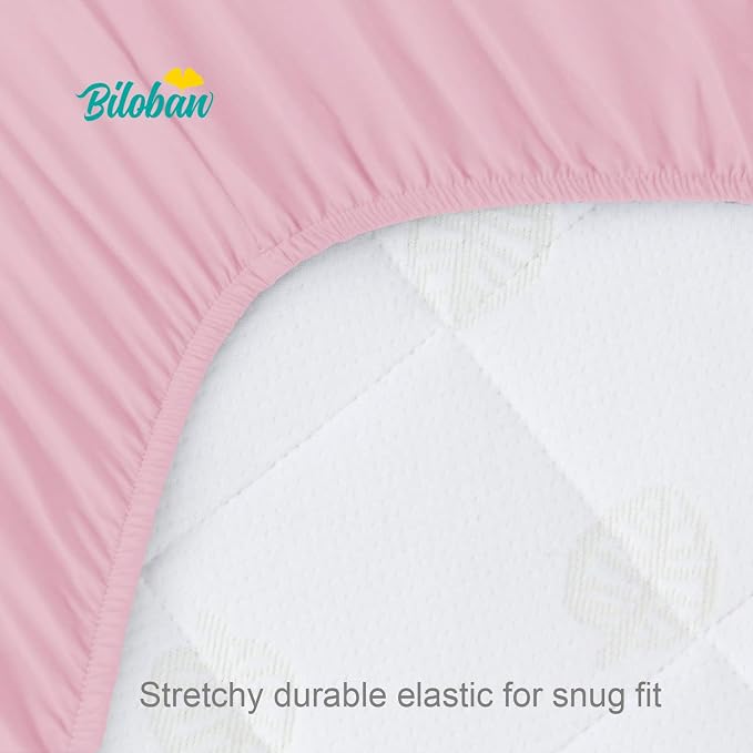 Biloban Pack and Play Sheets Fitted, 2 Pack Pack and Play Sheet Fits - Image 4
