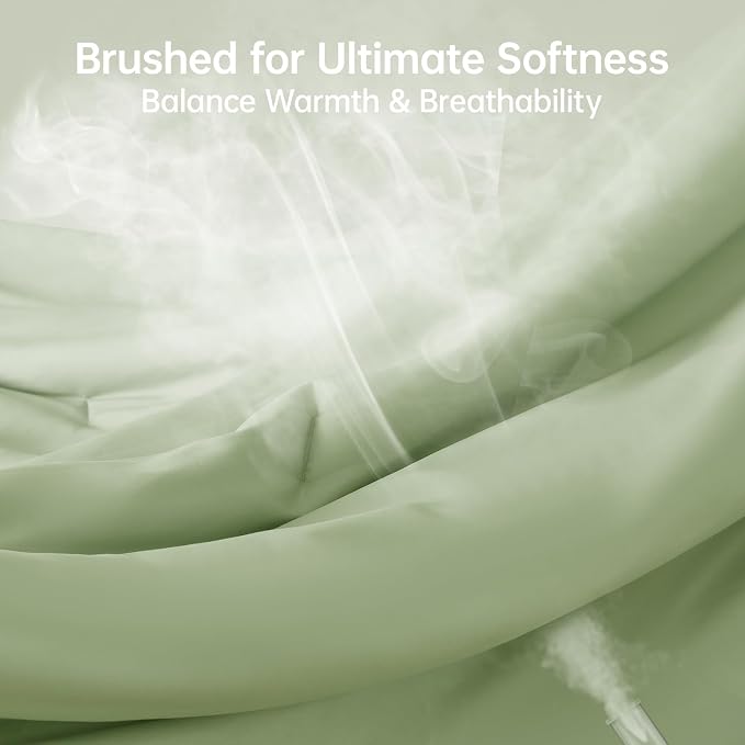 MUXHOMO Green King Size Comforter Set, All Season Ultra Soft Down Alternative - Image 3
