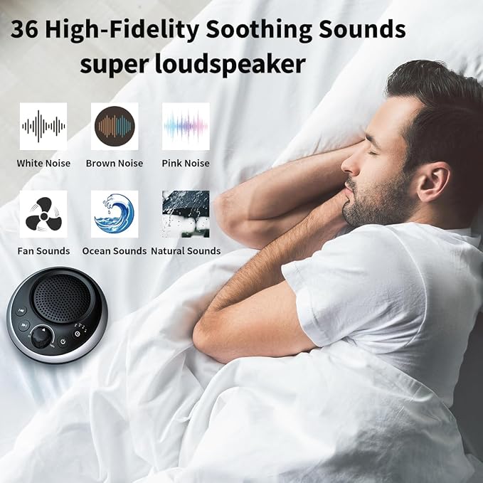 Rechargeable Portable Brown Noise Machine 2000mAH Large Battery Sound White - Image 3
