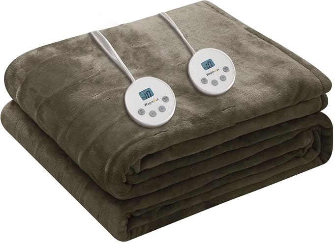 Wapaneus Heated Blanket Electric Queen Size 84"x90"-Dual Control by Wapaneus