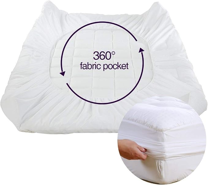 EASELAND Full Size Mattress Pad Pillow Top Mattress Cover Quilted Fitted - Image 5