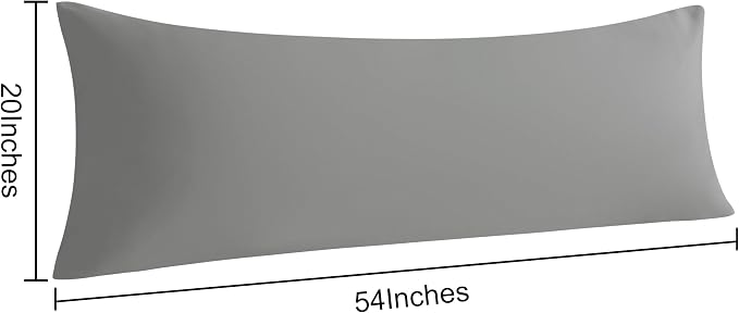 NTBAY 2-Piece Body Pillowcase Set, 20x54 inches, Smoke Grey, Microfiber - Image 5