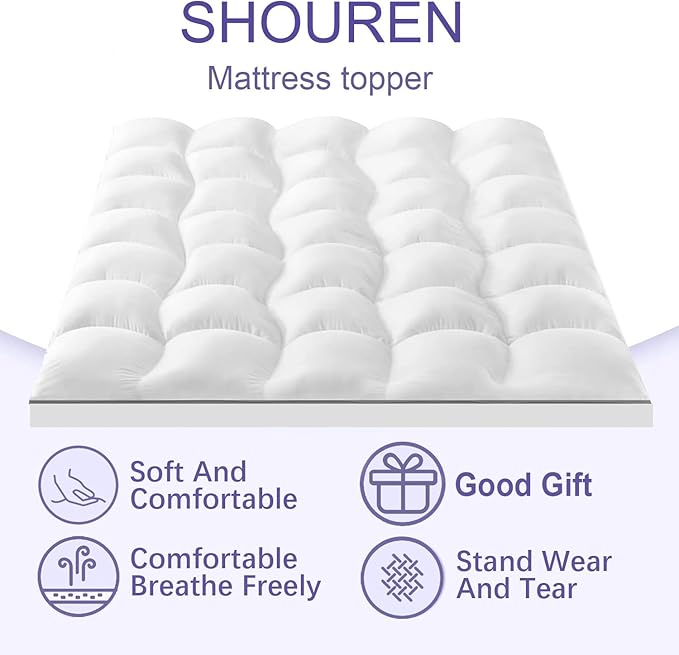 SHOUREN Memory Foam Mattress Topper King - Image 3
