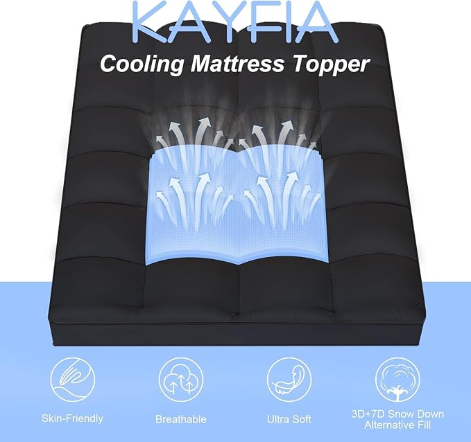 KAYFIA TwinXL Mattress Topper, Extra Thick Mattress Pad Cover - Image 9