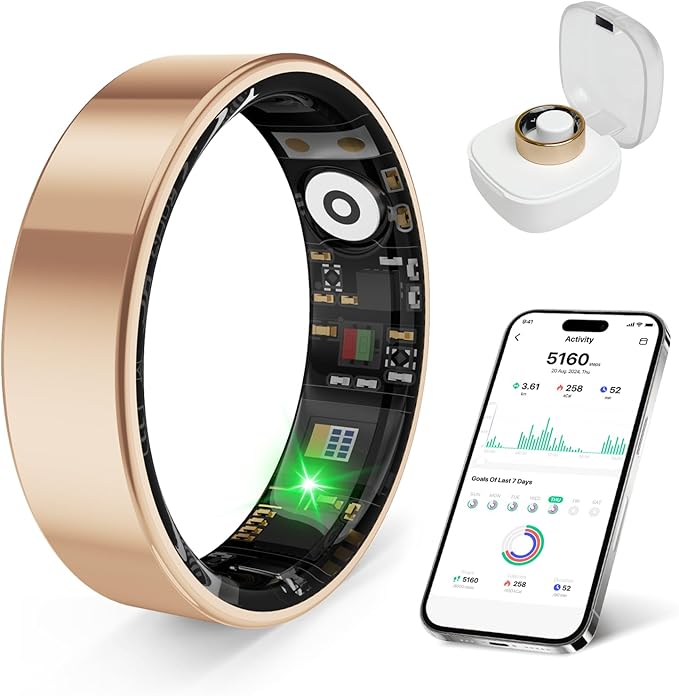 Smart Health Ring, Featuring Stress and Sleep Monitoring Functions, Compatible by Unknown