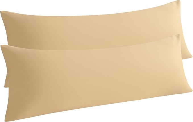 NTBAY 2 Pack Body Pillowcase, 20x54 inches, Light Taupe, Fade Resistant by NTBAY