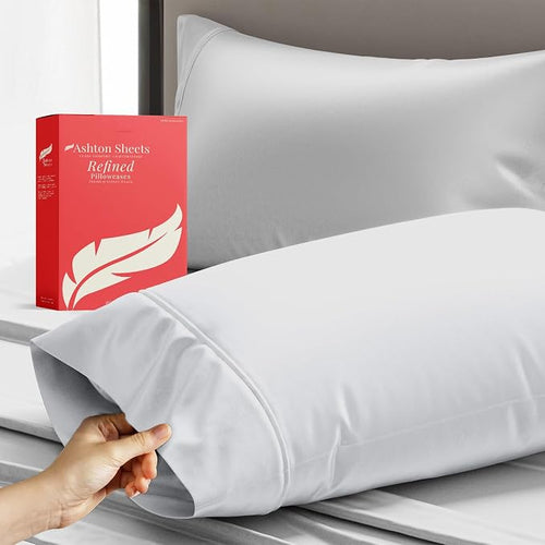 100% Egyptian Cotton Queen/Standard Pillow Cases Set of 2 by AshtonSheets