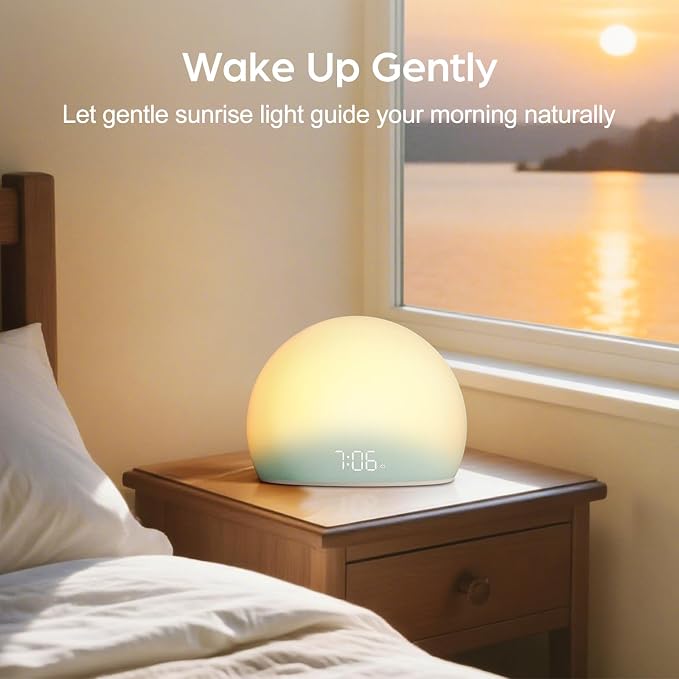 HOUSBAY Sunrise Alarm Clock, 20 Soothing Sleep Aids, Dimmable Display, - Image 3