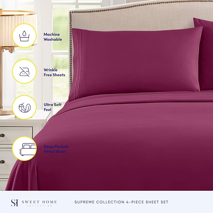 Twin Sheets - Breathable Luxury Sheets - 1800 Supreme Collection Extra Soft - Image 2