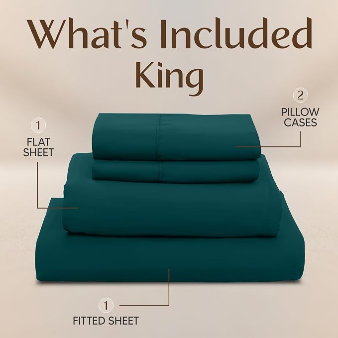 Utopia Bedding King Size Sheet Set – 4 Piece Bed Sheets, Soft and Breathable - Image 3
