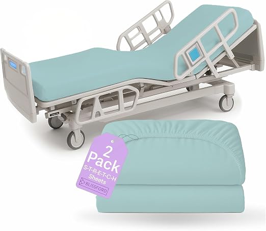 BLISSFORD - 2 Pack Fitted Hospital Bed Sheets by BLISSFORD