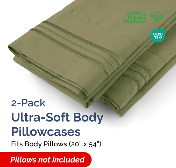 Body Pillowcases Set of 2-20x54 Long Body Pillow Case - Image 2