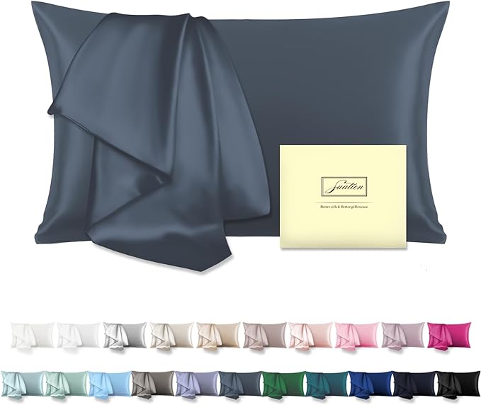 Mulberry Silk Pillowcase for Hair and Skin Standard Size 20"X 26" Pillow Case by Suatien