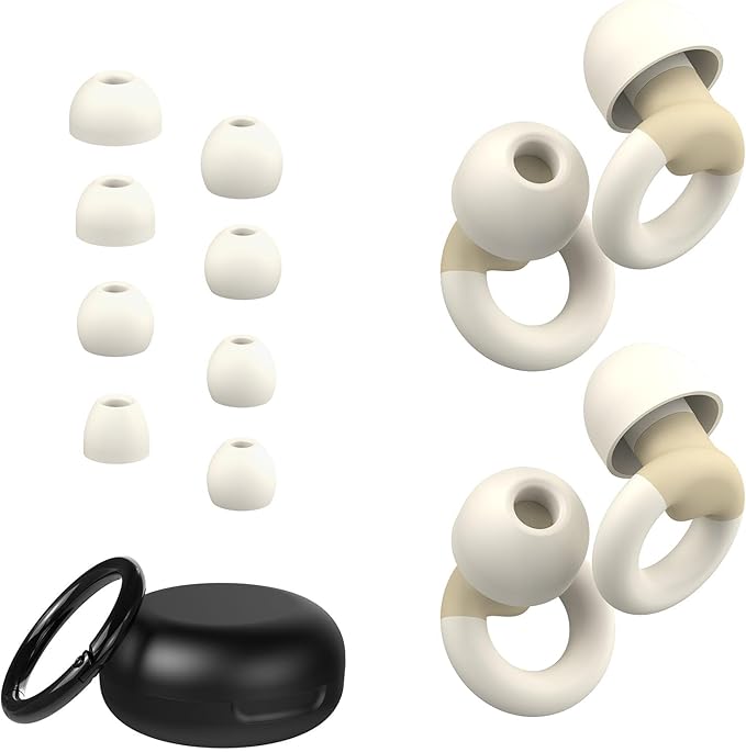 JUSTRVN Ear Plugs for Sleeping, 2 Pairs of Reusable Earplugs for Noise by JUSTRVN